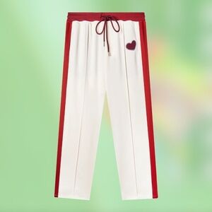 The Pleasing Loves You Trackpants - Red and White - Size Small